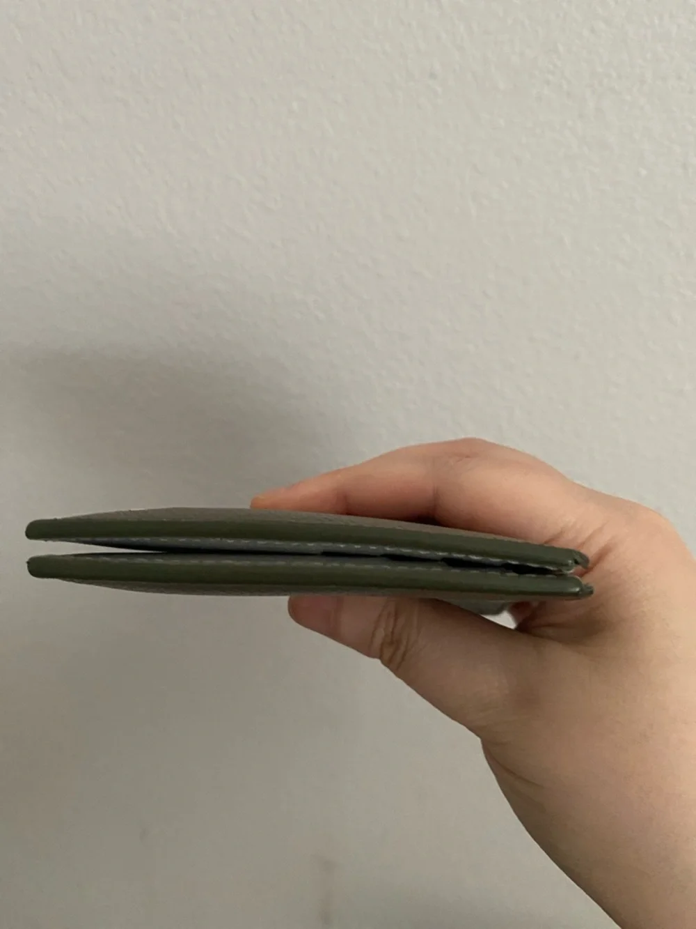Dunhill Olive Green Leather Bi-Fold Wallet with Silver Monogram